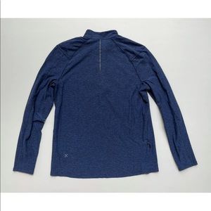 Lululemon Mens 1/2 Zip Surge Warm Heathered Cerulean Blue/Black Sz XL